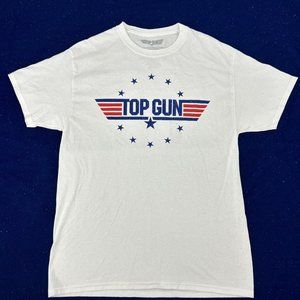 Top Gun Shirt Adult M (38/40)‎ White Paramount Licensed Graphic Crew Neck
